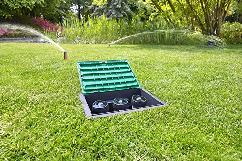 Gardena Ventilbox 9 V Bluetooth Set | Bodeneinbaudose für den unterirdischen Einbau von batteriebetriebenen Bewässerungsventilen, programmierbar per App