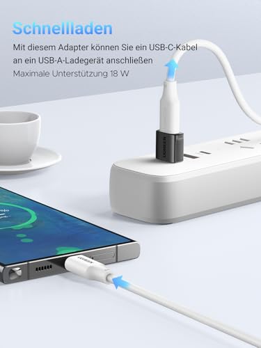 UGREEN 10Gbps USB C Adapter auf USB, USB C Buchse zu A Stecker(3er Pack) | USB A auf USB C Adapter kompatibel mit iPhone 17 Serie, iPad Air/Pro, Galaxy S26/S25 Serie, Kartenleser, SSD, Laptop, PC usw