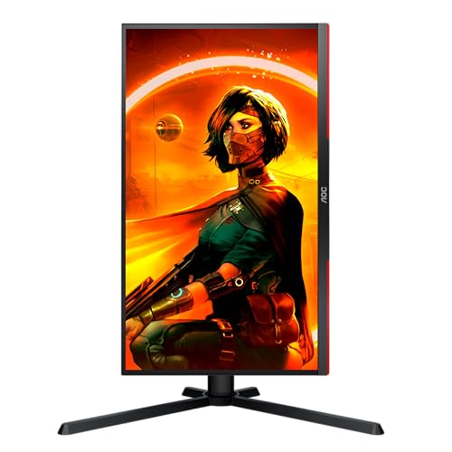 AOC 25G3ZM/BK 25 zoll FHD Gaming Monitor, 240Hz, Fast VA Panel, 1ms GtG, , FreeSync Premium, Höhenverstellung,(1920x1080 HDMI 2x 2.0 DP 1x 1.2)Schwarz/Rot