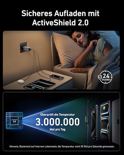 Anker Prime 100W USB C Ladegerät, 3 Port GaN Schnellladegerät | Faltbar & kompakt, für MacBook, iPad, iPhone 17/16/15 Serie, Galaxy S24/S23 und mehr