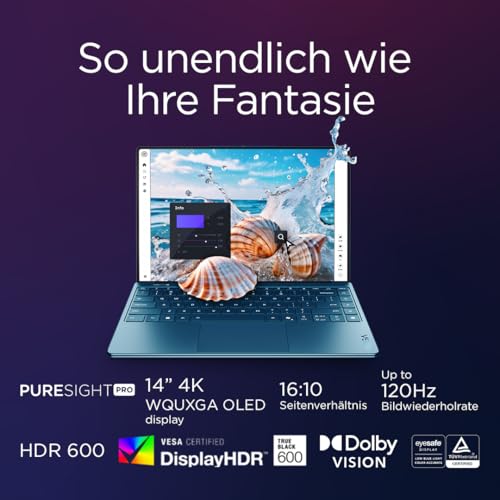 Lenovo Yoga Slim 9i | Laptop | Intel Ultra 7 | 32GB | 1TB | 65W Netzteil | CoPilot+PC|14" 4K WQUXGA Display |OLED|Touch|Intel Core Ultra 7 258V|32GB RAM|1TB SSD|Intel Arc|QWERTZ|Windows 11|Tidal Teal