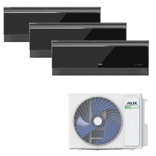 Belvit AUX Multi Split Klimaanlage Set, 36.000 BTU, 3x 12.000 BTU, Schwarz