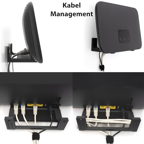 Wandhalterung für Telekom Speedport Smart 4 Plus, 4R, 4R 2, Router WLAN Halterung Halter Wandhalter mit Kabelmanagment inkl. Befestigungsmaterial - Made in Germany