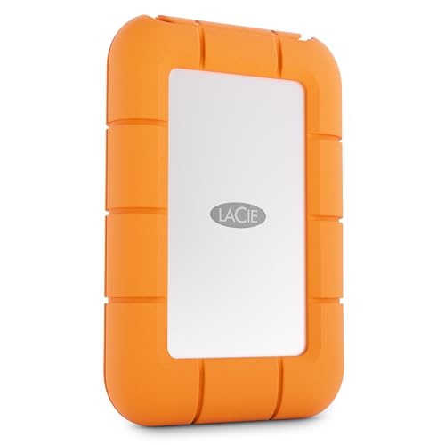 LaCie Rugged Mini Externe SSD 500GB, 40 Gb/s, 2.000 MB/s,kompatibel mit PC/Mac/iPad/Thunderbolt 4 u. 3, Data Rescue Service (STMF500400)