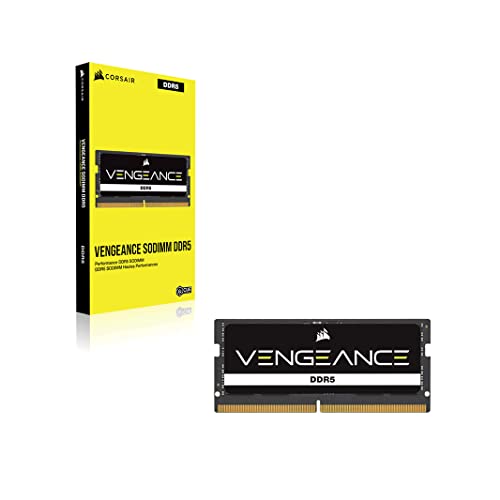 CORSAIR Vengeance SODIMM DDR5 RAM 24GB (1x24GB) Bis zu 5600MHz CL48-48-48-90 1.10V Intel XMP 3.0 Laptop-Speicher – Schwarz (CMSX48GX5M2A5600C48)