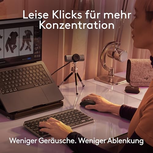 Logitech MX Anywhere 3S for Mac, kompakte kabellose Bluetooth-Maus | 8K-DPI-Abtastung auf jeder Fläche, leise Klicks, USB C, kabellose Maus für MacBook Pro, MacBook Air, iMac, iPad - Space Grau