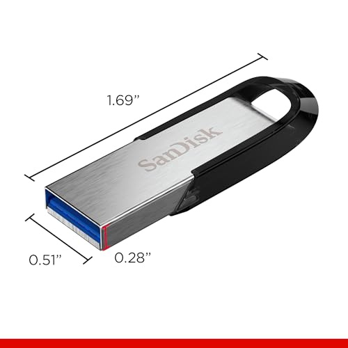 SANDISK 128 GB Ultra Flair, USB-A Laufwerk, bis zu 150 MB/s Lesen | USB Flash-Laufwerk, bis zu 15-mal schneller als Standard-USB 2.0, mit Passwortschutz, elegantes Metallgehäuse, Silber