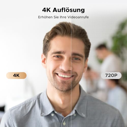 UGREEN FineCam Lite 4K, Autofokus, Dual-Mikrofon, mit Objektivabdeckung | UHD Webcam 4K, 70° FOV, automatische Lichtkorrektur, Rauschunterdrückung, USB-A/C Anschluss, Plug and Play, für PC/Laptop