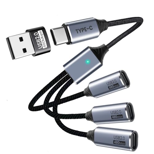 Seminer USB C Splitter 3 Port mit USB-Adapter für die Datenübertragung