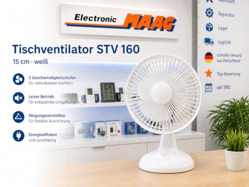Maag Electronic Tischventilator 160 Weiß 15 cm