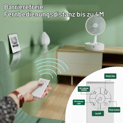 Marchpower Ventilator leise Standventilator mit Fernbedienung
