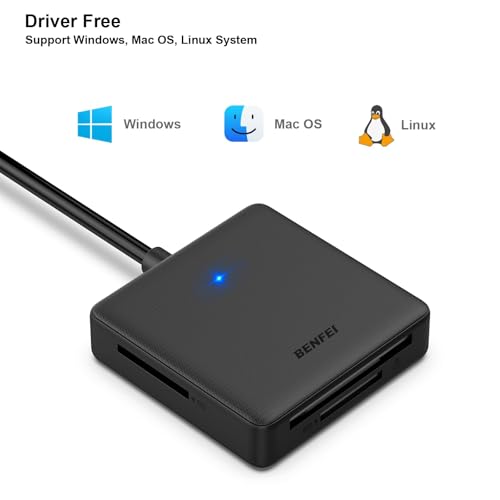 Speicherkartenleser, BENFEI 4 in 1 USB USB-C auf SD Micro SD MS CF Kartenleser Adapter