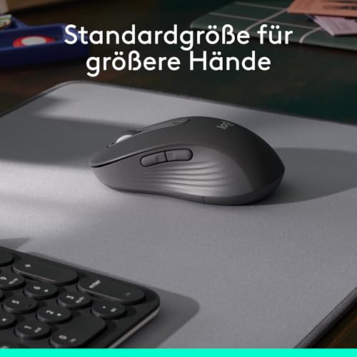 Logitech Signature M650 L Kabellose Maus - für große Hände | Leise Klicks, Anpassbare Seitentasten, Bluetooth, Kompatibilität mit mehreren Geräten - Graphit