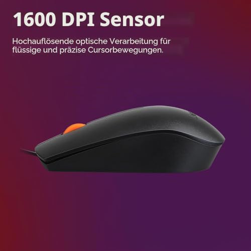 Lenovo GX30M39704 300 Maus (für 320 Touch-15, 320-14, 320-17, 520-22, 520-24, 520-27, 720-18, Legion Y520-15, V11) 0-15, Schwarz