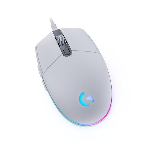 Logitech G203 Gaming-Maus mit anpassbarer LIGHTSYNC RGB-Beleuchtung | 6 programmierbare Tasten, spieletauglicher Sensor, Abtastung mit 8.000 DPI, Geringes Gewicht - Weiß