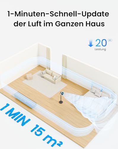 AIRMATE Leise Ventilator mit Licht, Extra großes Luftvolumen Umwälzlüfter, 3 Modi 16 Geschwindigkeitsstufen, 120°+90° Oszillierend, Standventilator mit Fernbedienung, Timer und einstellbaren Höhen
