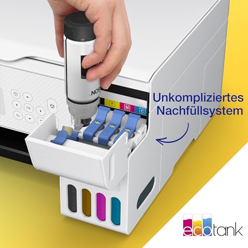 Epson EcoTank ET-2876 Tintentankdrucker | für vielbeschäftigte Haushalte | WLAN | A4 | Drucken, Kopieren, Scannen | 3.7 cm LCD-Bildschirm | inkl. Tinte für bis zu 3 Jahre
