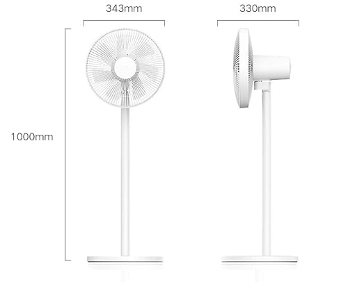 Xiaomi Mi Smart Standing Fan 2 Lite Tisch- & Standventilator mit optionaler iOS/Android Mi Home Appanbindung (38 W, 38-58 dB, 3 Geschwindigkeitsstufen, Alexa & Google Assistant kompatibel) Weiß