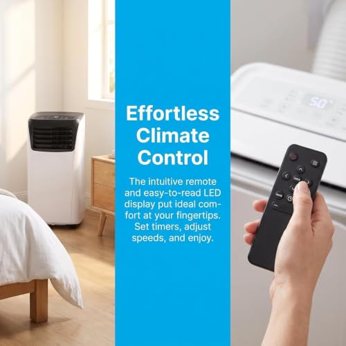 Tragbare Klimaanlage 5000 BTU Kühlung nur 220-240V AC Gerät mit leiser Kompressor Einheit Fenster Abdichtset Rollen für Schlafzimmer Büro Wohnung, C+Hot & Cold 12000 BTU, C+Hot & Cold 12000 BTU