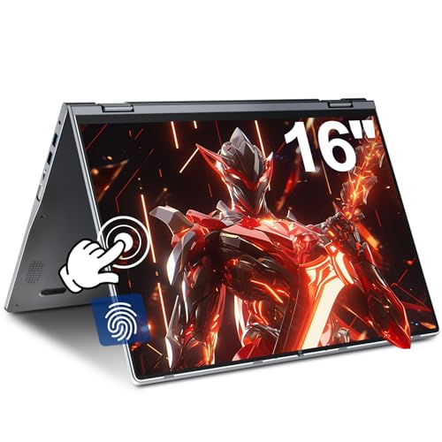 jumper 16 Zoll Touchscreen Laptop, 16GB DDR5 640GB Storage | Fingerabdruckleser, Tastatur mit Hintergrundbeleuchtung, für Studenten Business