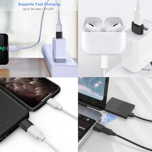 USB auf USB C Adapter 4 Stück, USB C Buchse auf USB 3.0 Stecker Adapter x2 | USB A Buchse auf USB C Stecker Adapter x2, Kompatibel mit MacBook iPhone 17/16/15 iPad Samsung Galaxy S25 S24 A36 A16 Laptop