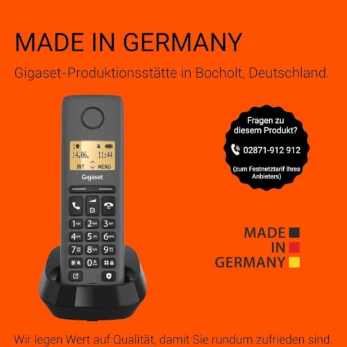 Gigaset Pure 120A - Schnurloses DECT-Telefon mit Anrufbeantworter - ECO DECT - Anrufschutz - beleuchtetes Display - hörgerätekompatibel, anthrazit schwarz [Kompatibel in DE, IT, FR, NL, BE, Che, AUT]
