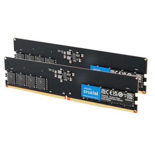Crucial DDR5 RAM 128GB Kit (2x64GB) 5600MHz, PC Computer Arbeitsspeicher, (auch 5200MHz / 4800MHz) CL46 - CT2K64G56C46U5