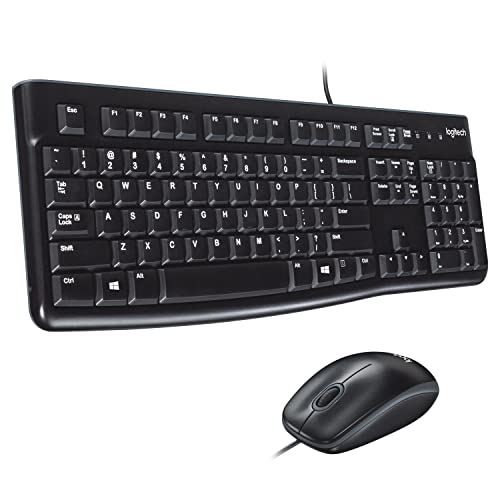 Logitech MK120 Kabelgebundenes Tastatur-Maus-Set | Optische Maus, USB-Anschluss, PC/Laptop, Schweizer QWERTZ-Layout - Schwarz