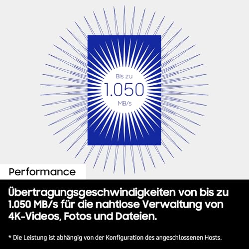 Samsung Portable SSD T7 Resurrected 1 TB, Externe Festplatte, USB 3.2 Gen.2 Highspeed Speicher, Externe SSD für iPhone 17, Mac, PC, Android-Geräte & Gaming-Konsolen, Metallic-Silber, MU-PD1T0G/WW