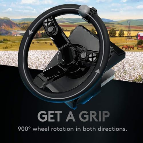 Logitech G Saitek Farm Controller | Farming Simulator Bundle: Lenkrad, Steuerkonsole, Pedale, 900°, 38+ Tasten, USB, PC/Mac - Schwarz