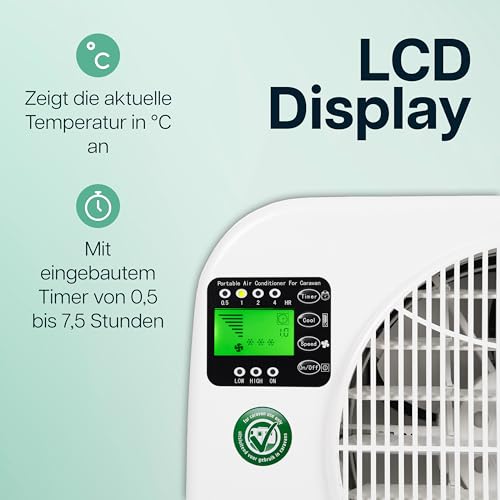 Eurom Klimaanlage AC3201E Weiß für Wohnwagen, Camping, Camper, Caravan | Mobiles Klimagerät mit 2.500–3.200 BTU | Kühlleistung für kompakte Räume | Betriebsspannung 220–240 V