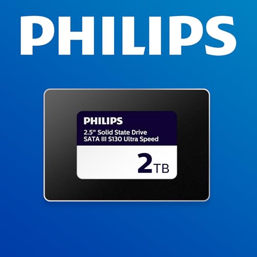 PHILIPS Interne SSD 2.5" SATA III 2 TB S130 Ultra Speed, Lesegeschwindigkeit bis zu 550 MB/s