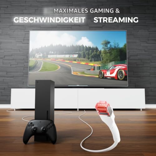 deleyCON 1m CAT6a Slim Patchkabel RJ45 10 Gbit/s Kupfer POE - Weiß | Gigabit Netzwerkkabel, Ethernet Cable, CAT 6 LAN Kabel, RJ45 Stecker, für Patchpanel, PC, PS5, Router, Modem, TV, Laptop