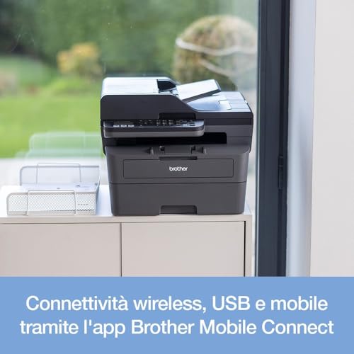 Brother MFC-L2835DW, 4-in-1 S/W-Laserdrucker, ADF, Duplex, 32 Seiten/Min. | 2-zeiliges LCD, Kassette 250 Blatt, WLAN, LAN und USB, Starttoner für 1.200 Seiten