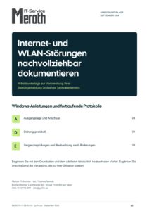 Titelseite der Arbeitsunterlagen zu Internet- und WLAN-Störungen