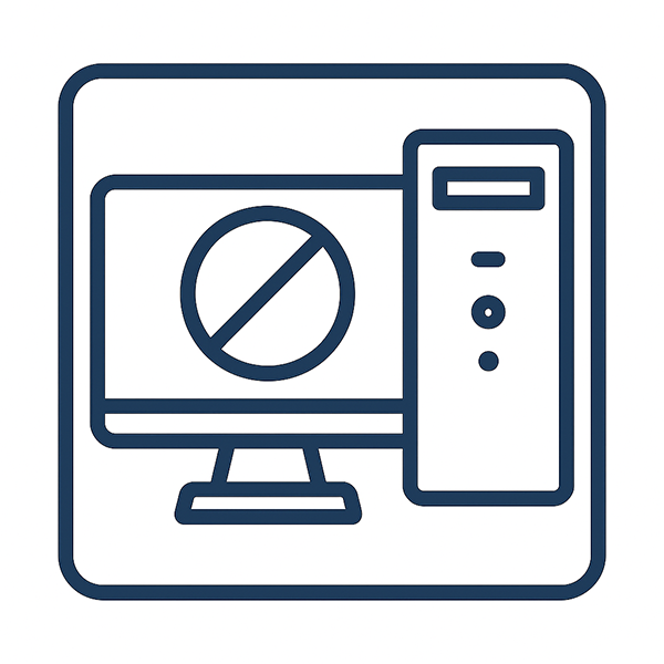 Veraltete Hardware und Software – ein schleichendes, aber tödliches Risiko. Piktogram eines alten Desktop PCs mit Monitor