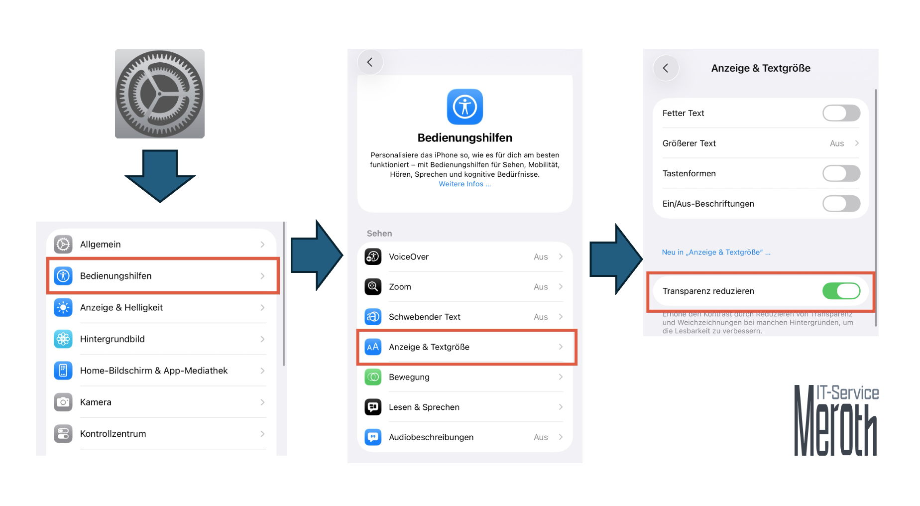 iOS 26 Liquid Glas deaktivieren per Bedienungshilfen
